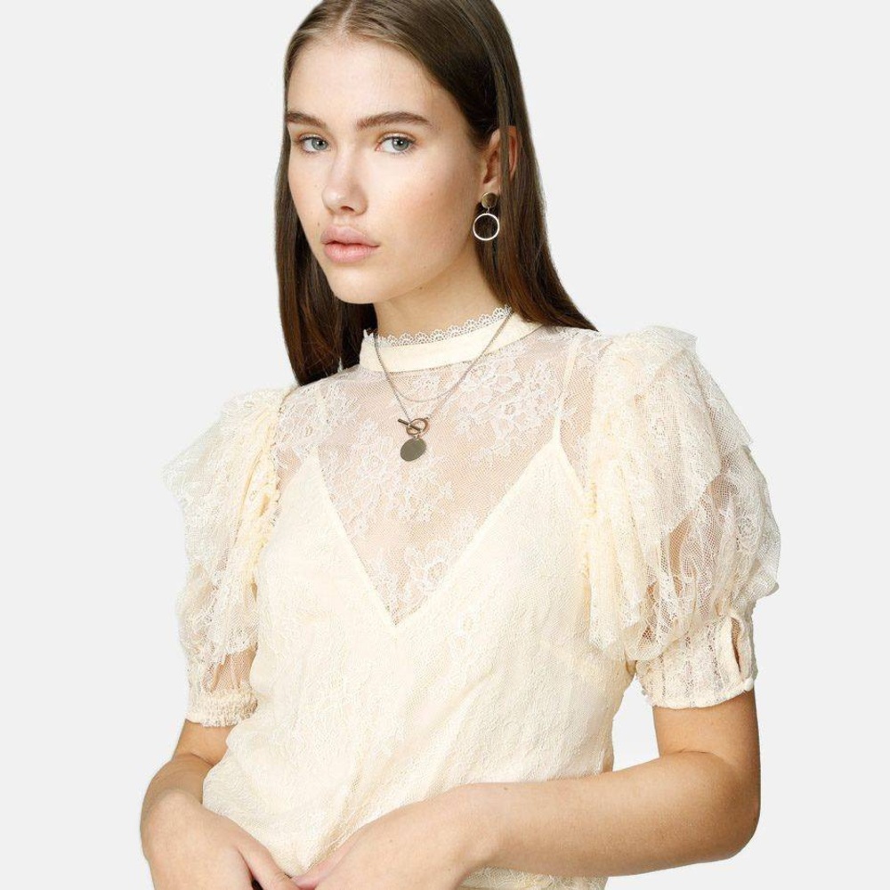 Free People Cream Lace Blouse - Picture 2 of 9